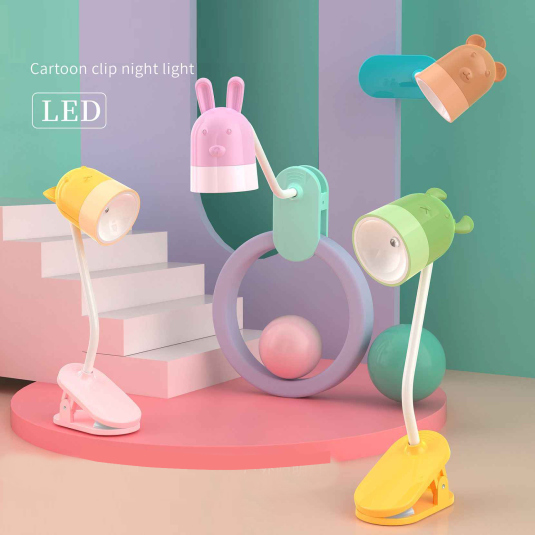 lampara led lectura con pinza cute cartoons head animals