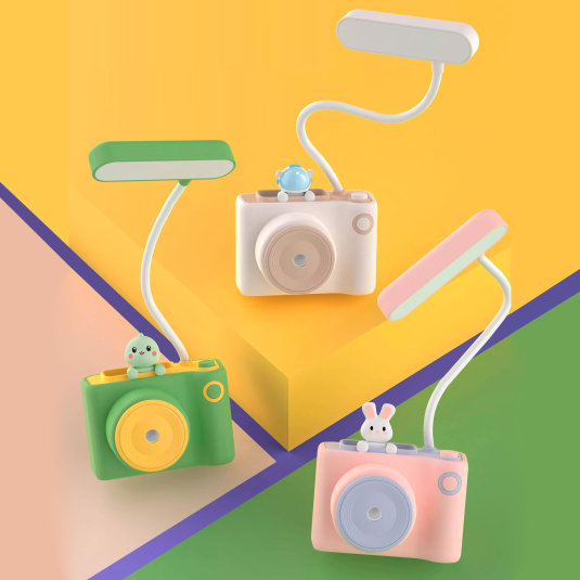 mini lampara led multifucnion forma camara 3d surtida