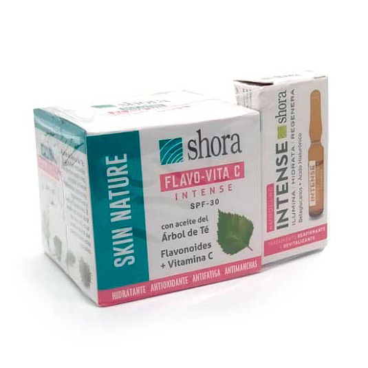 shora skin nature flavo vit-c crema 50ml+2 ampollas intense