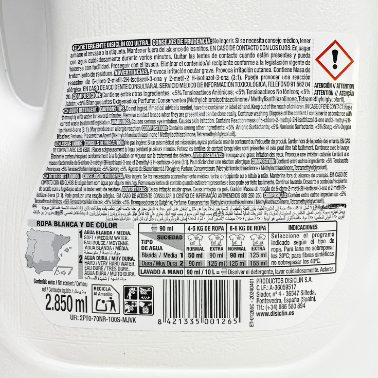 disiclin detergente liquido oxi ultra 52+5 dosis 