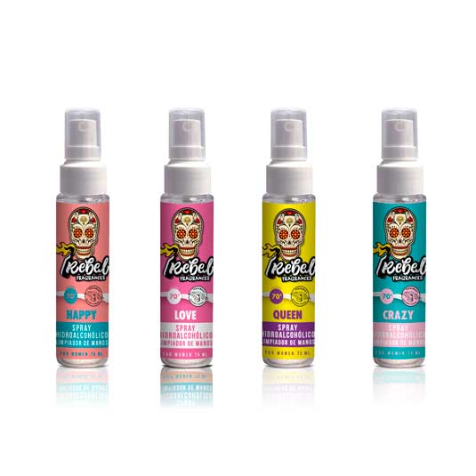 rebel fragrances higienizante de manos perfumado spray 75ml rebel fragrances higienizante de manos perfumado spray 75ml