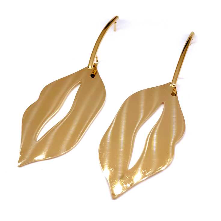 pendientes colgantes beso boca dorados pendientes colgantes beso boca dorados