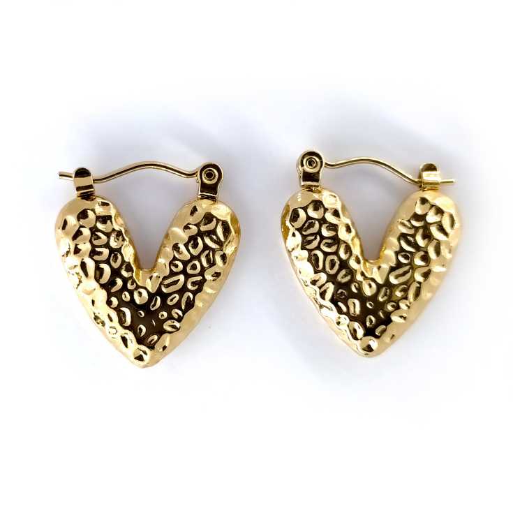 pendientes aros corazon dorado pendientes aros corazon dorado