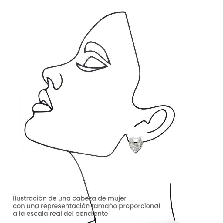 pendientes aros corazon plateado