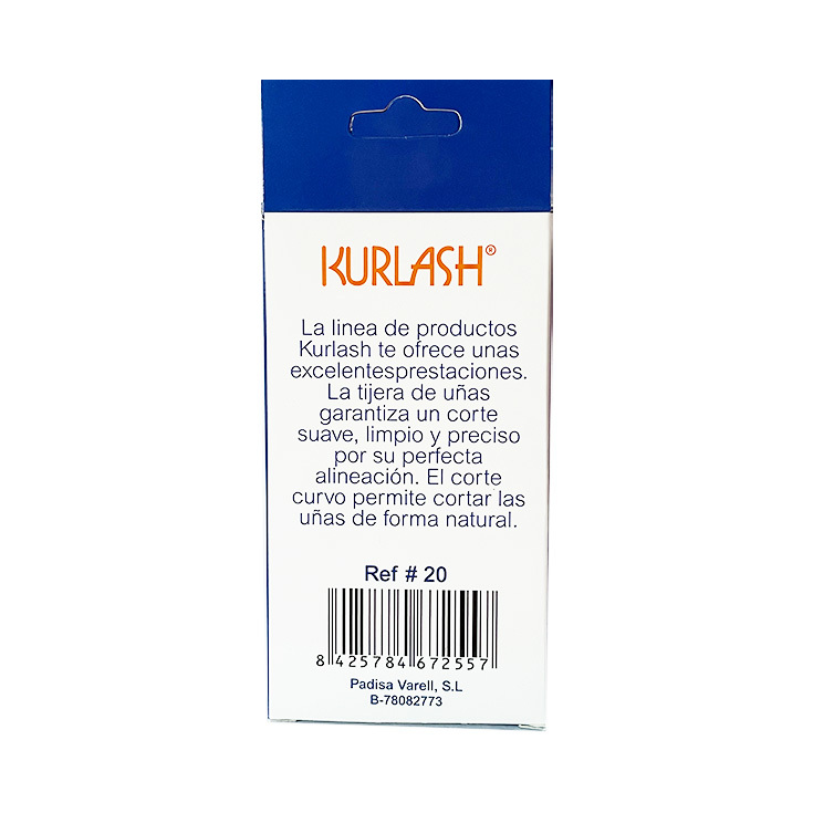 kurlash tijera curva uñas 9cm