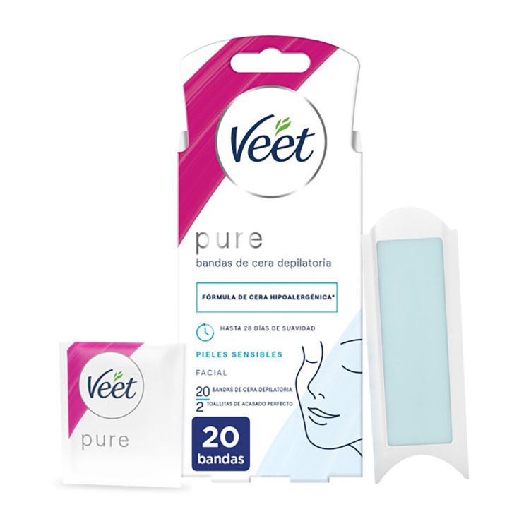 veet bandas de cera depilatoria facial 20 unidades
