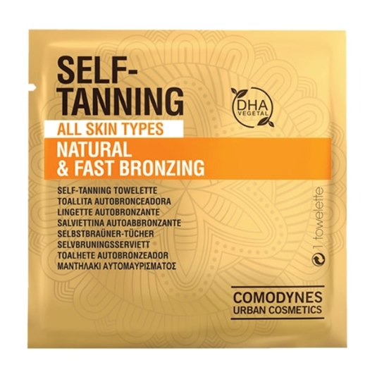 comodynes self-tanning natural & fast brozing toallitas autobronceadoras piel normal 8ud