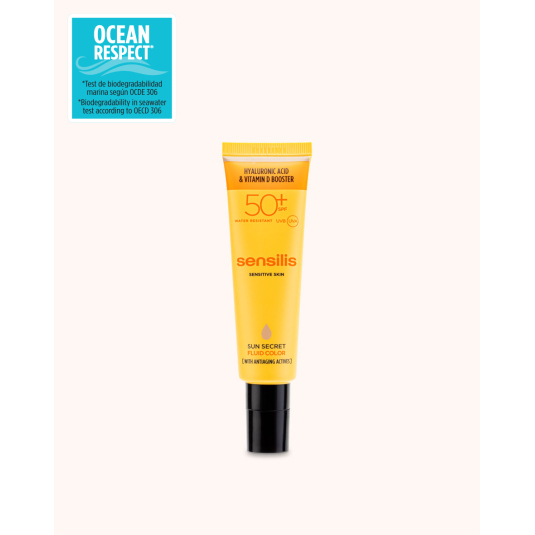 sensilis sun secret fluid color protector solar facial con color spf50+ antiedad 40ml sensilis sun secret fluid color protector solar facial con color spf50+ antiedad 40ml