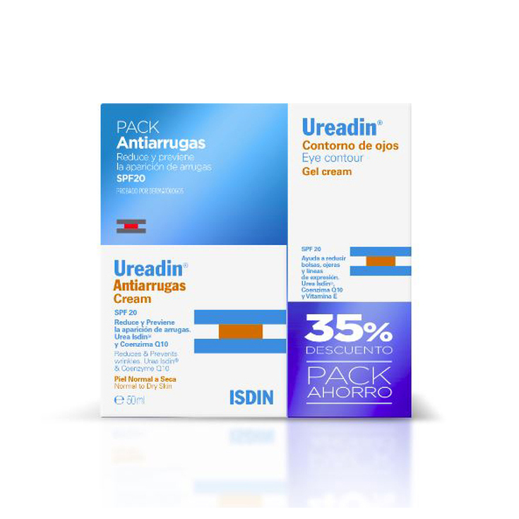 isdin pack ahorro ureadin crema antiarrugas 50ml + contorno de ojos 15ml