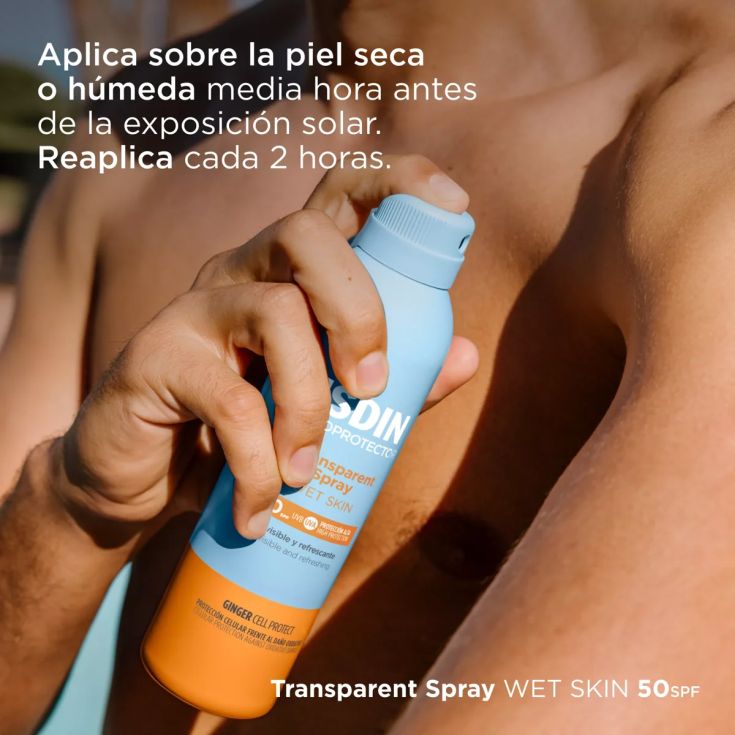 isdin fotoprotector transparent spray wet skin spf50 250ml