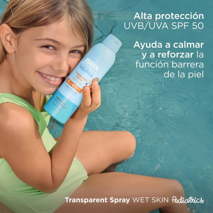 isdin pediatrics transparent spray wet skin spf50 250ml