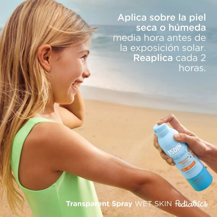 isdin pediatrics transparent spray wet skin spf50 250ml