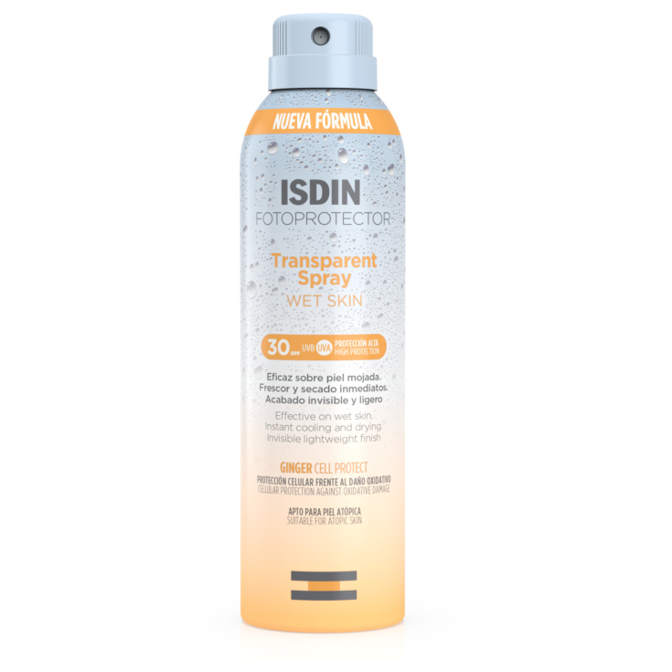 isdin fotoprotector spray transparente wet skin SPF30 250ml isdin fotoprotector spray transparente wet skin SPF30 250ml