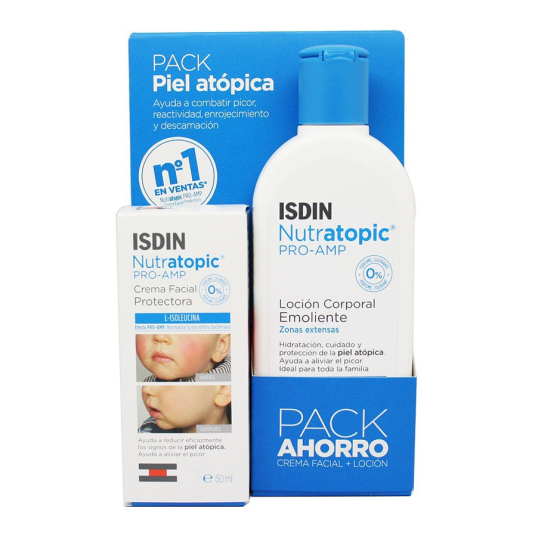 isdin nutratopic nutratopic pro-amp crema facial + locion corporal pack