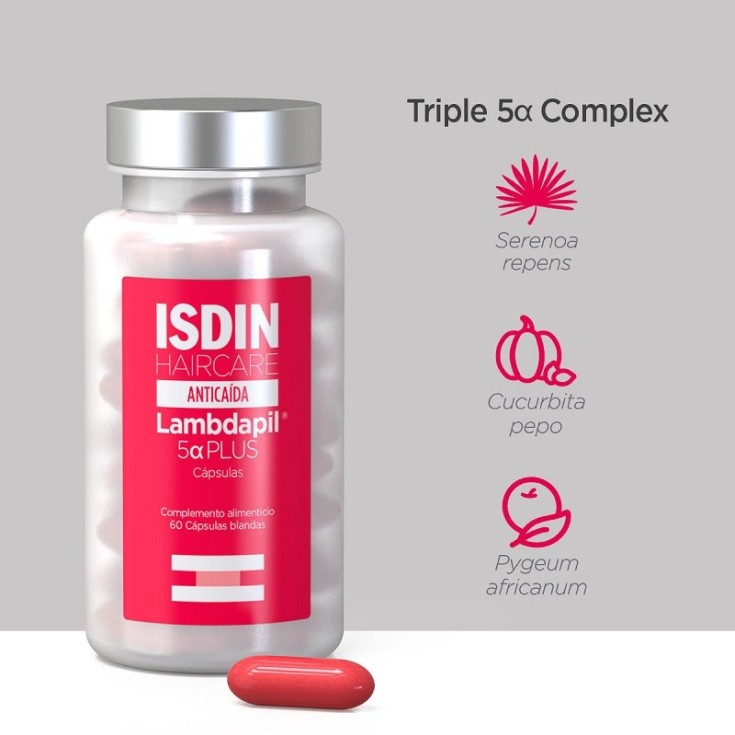 isdin haircare lambdapil anticaida 5 alfa plus 60 capsulas