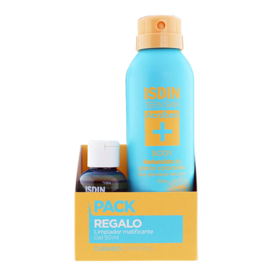 isdin acniben body spray corporal reduccion de granos 150ml + limpiador gel 50ml isdin acniben body spray corporal reduccion de granos 150ml + limpiador gel 50ml