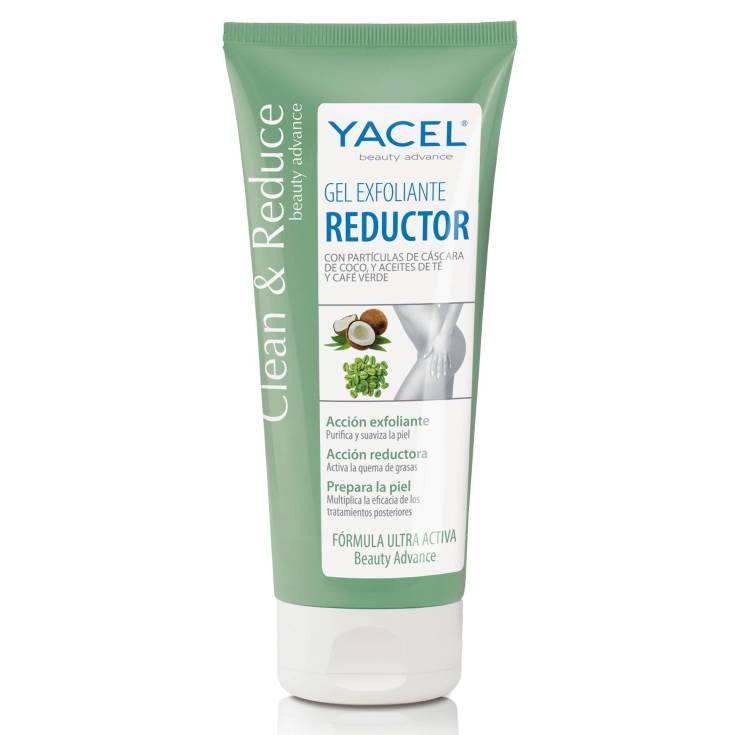 yacel gel exfoliante reductor coco, aceite te y cafe verde 200ml