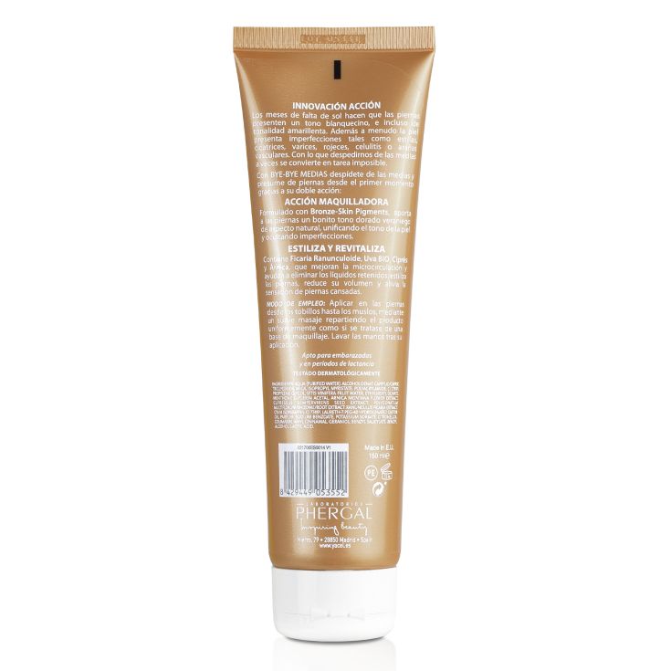 yacel bye-bye medias gel estilizante piel dorada 150ml