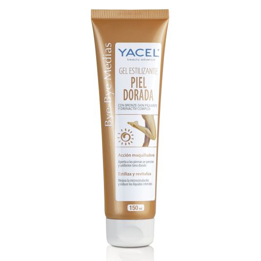 yacel bye-bye medias gel estilizante piel dorada 150ml