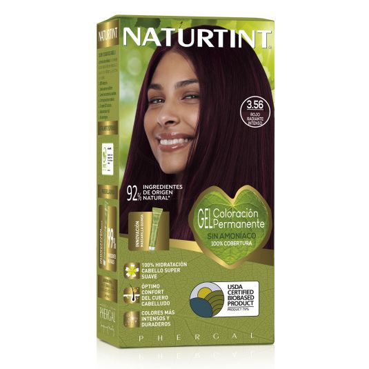 naturtint tinte permamente 3.56 rojo radiante intenso