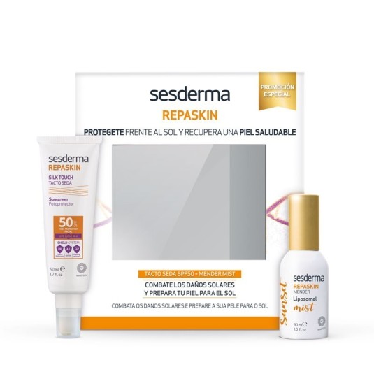 sesderma repaskin fotoprotector factal spf50tacto seda + mender mist set 2 piezas sesderma repaskin fotoprotector factal spf50tacto seda + mender mist set 2 piezas