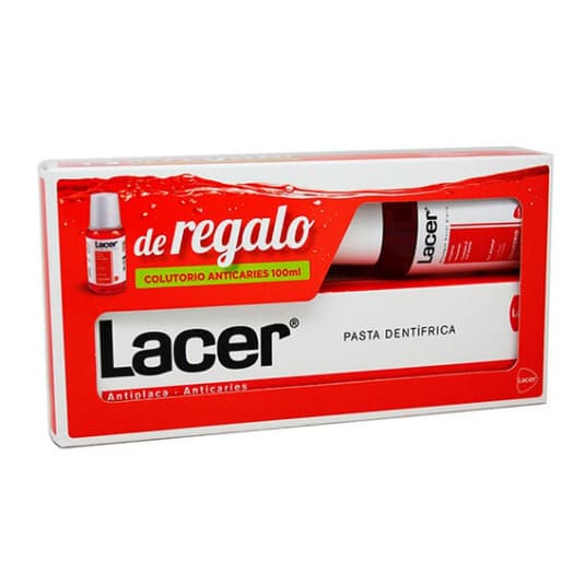 lacer pasta dental 125ml + colutorio 100ml gratis