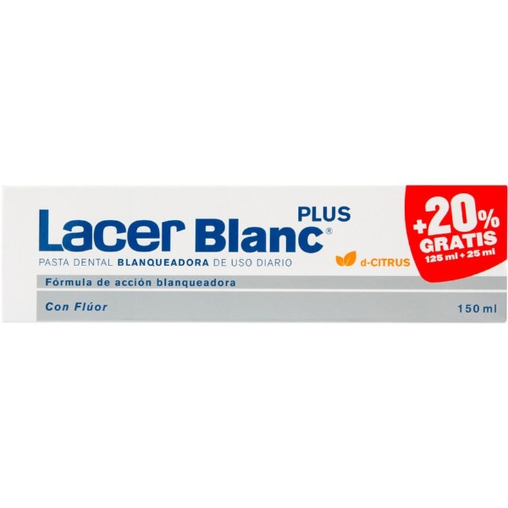 lacer blanc plus pasta menta dentifrica 125ml + 25ml