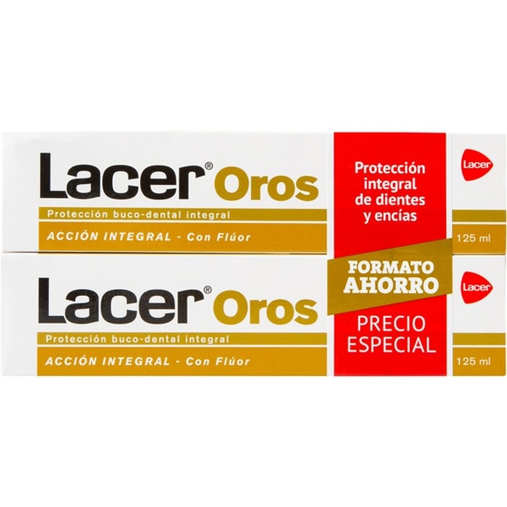 lacer oro pasta dental duplo 2x125ml lacer oro pasta dental duplo 2x125ml
