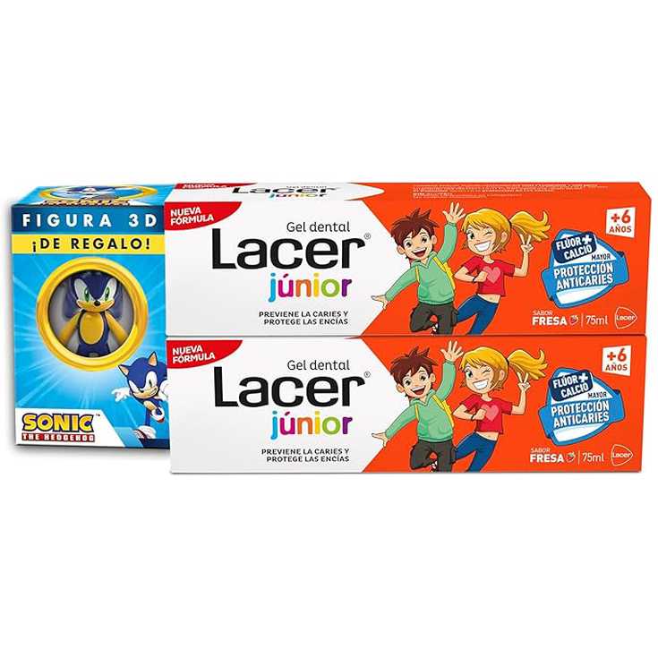 lacer junior gel dental fresa duplo 2x75ml + regalo lacer junior gel dental fresa duplo 2x75ml + regalo