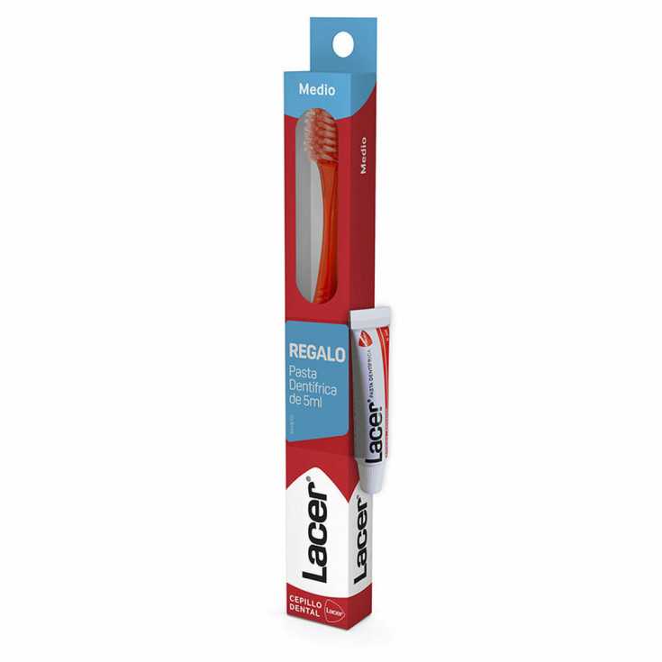 lacer cepillo de dientes medio 1 unidad + regalo lacer cepillo de dientes medio 1 unidad + regalo