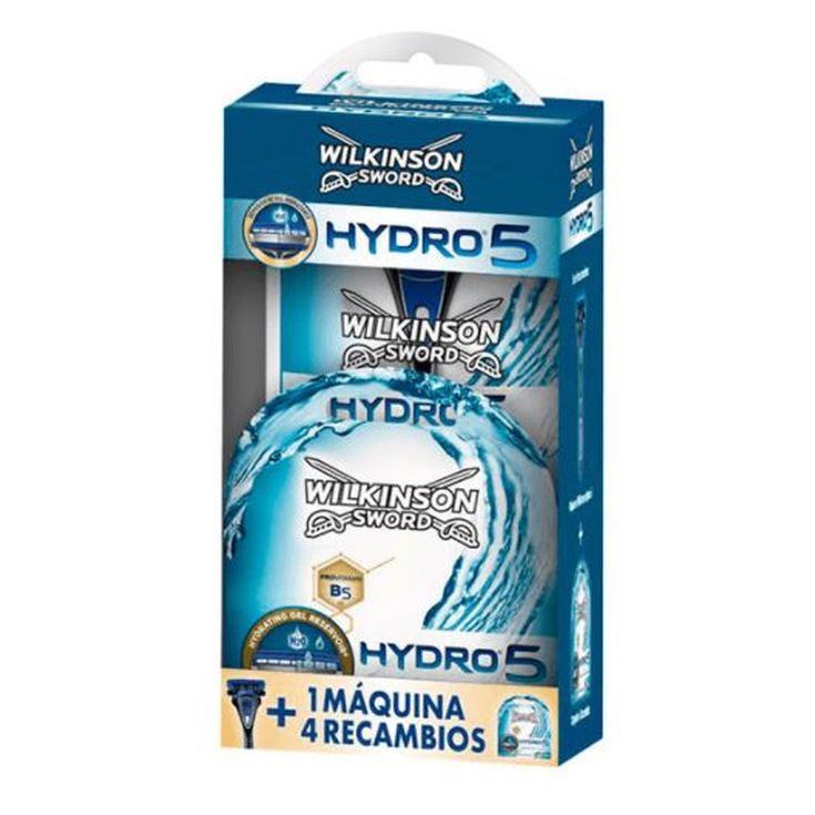 wilkinson hydro 5 sensitive orange maquinilla de afeitar+cargador de 4 cuchillas de afeitar set 