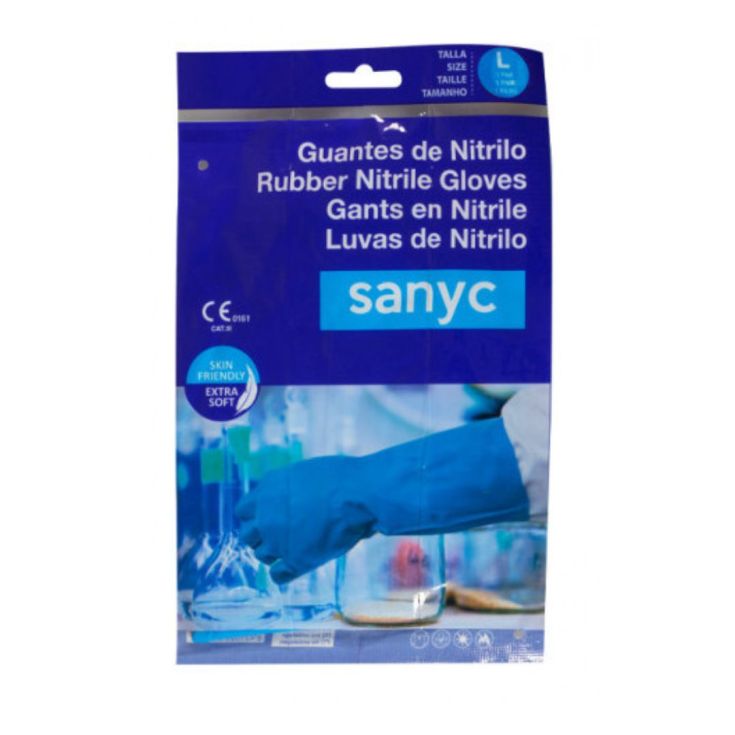 guante nitrilo industrial azul 1 par talla g