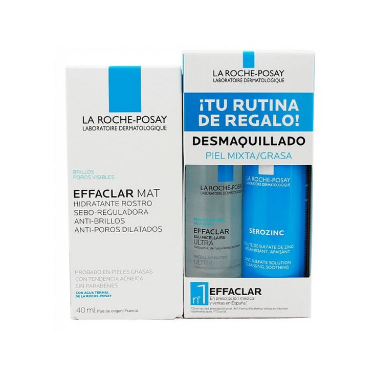 la roche-posay effaclar mat oily skin 40ml set hidratante-limpieza piel mixta-grasa 3 piezas la roche-posay effaclar mat oily skin 40ml set hidratante-limpieza piel mixta-grasa 3 piezas