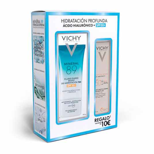 vichy mineral 89 fluido diario hidratante 72h spf50+ set 2 piezas