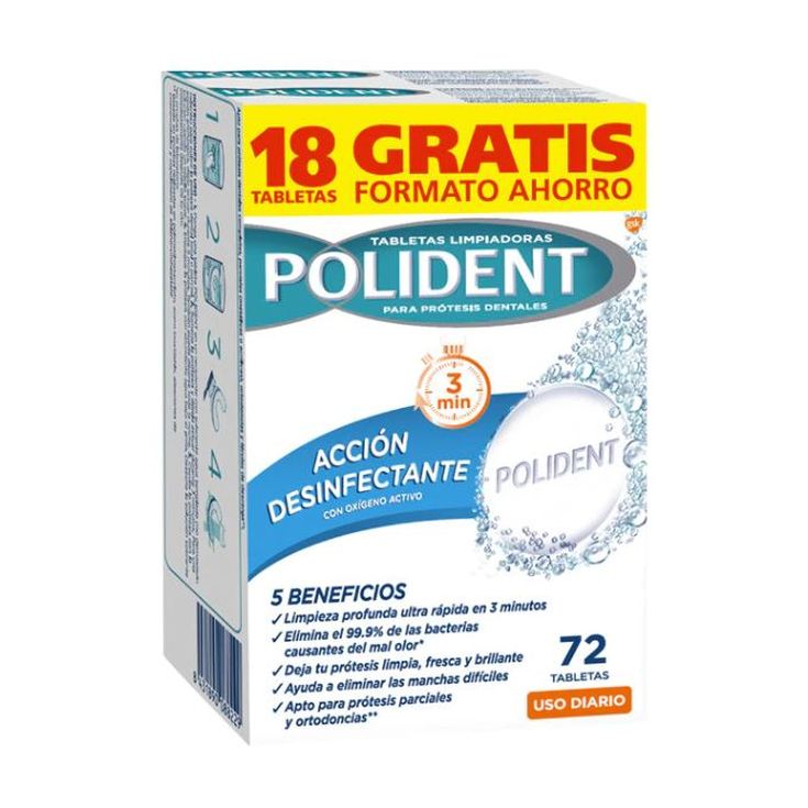 polident tabletas limpiadoras protesis dentales accion desinfectante pack ahorro 75uds