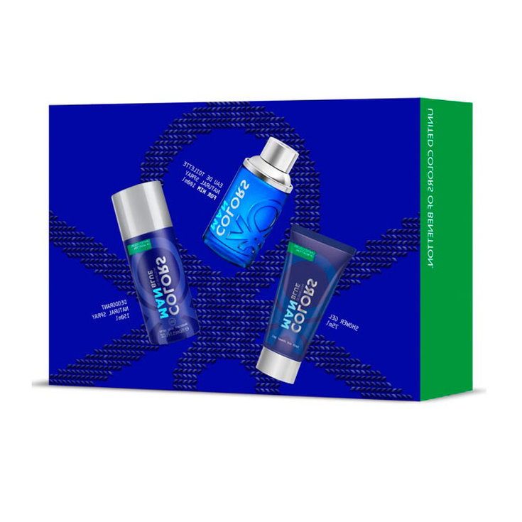 benetton colors blue man eau de toilette 100ml estuche 3 piezas benetton colors blue man eau de toilette 100ml estuche 3 piezas