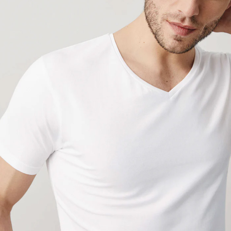 ysabel mora camiseta basica hombre blanca algodon 