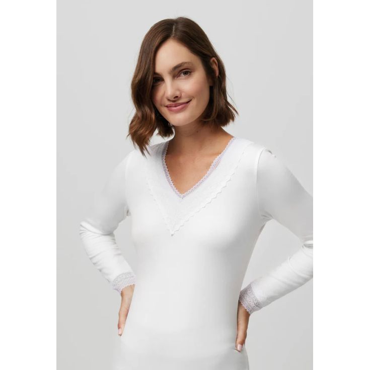 ysabel mora camiseta termica de mujer blanco