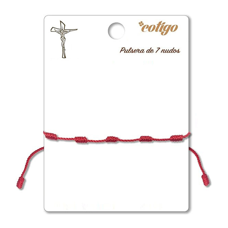 pulsera 7 nudos roja