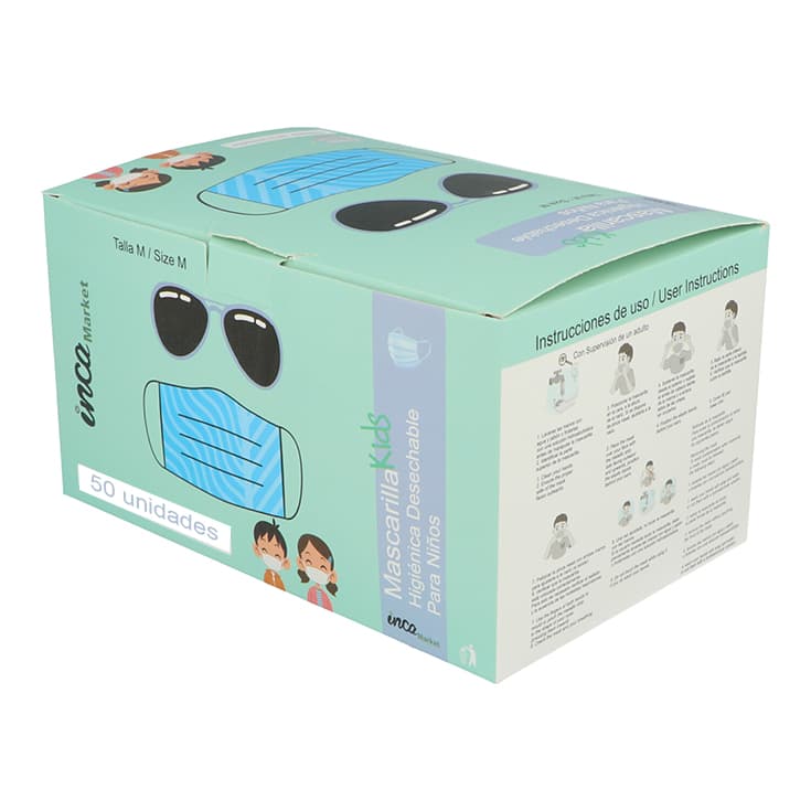 mascarilla higienica infantil surtida caja 50ud (0,90 unidad) mascarilla higienica infantil surtida caja 50ud (0,90 unidad)