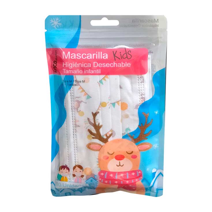 mascarilla higienica infantil motivos navideños 10 unidades mascarilla higienica infantil motivos navideños 10 unidades