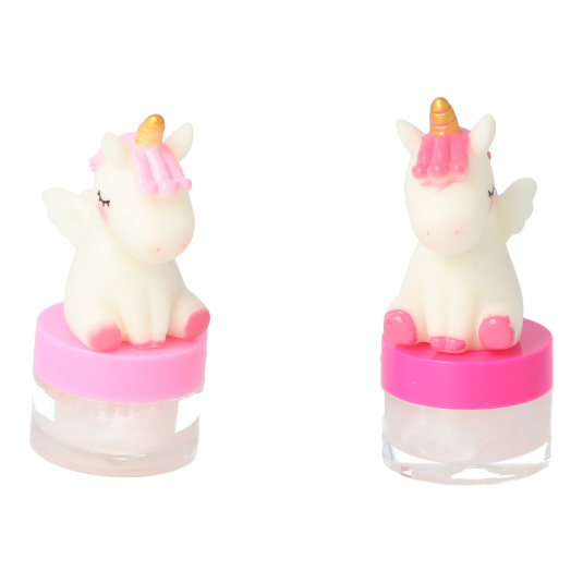 brillo de labios unicorn lip gloss con led