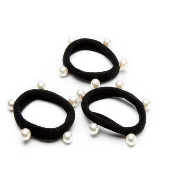 inca gomas negras con perlitas para pelo 3 unidades inca gomas negras con perlitas para pelo 3 unidades