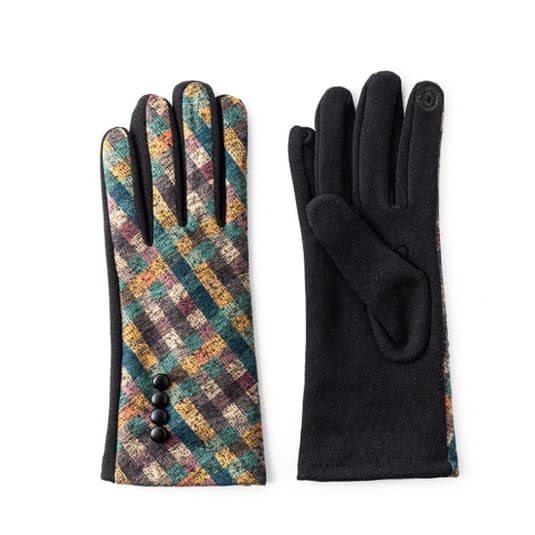 guantes de tela de cuadros mujer 