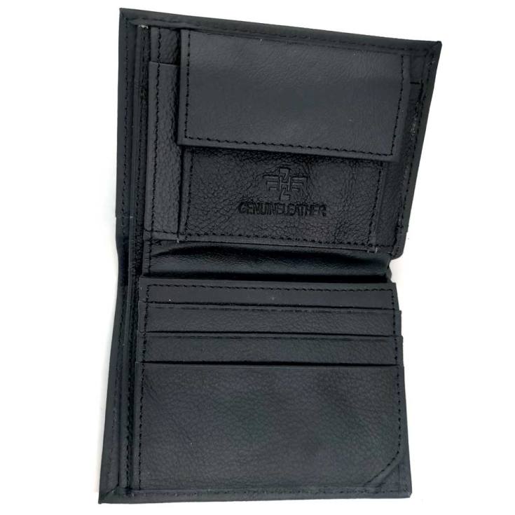  cartera hombre de piel mate negro 8x12cm