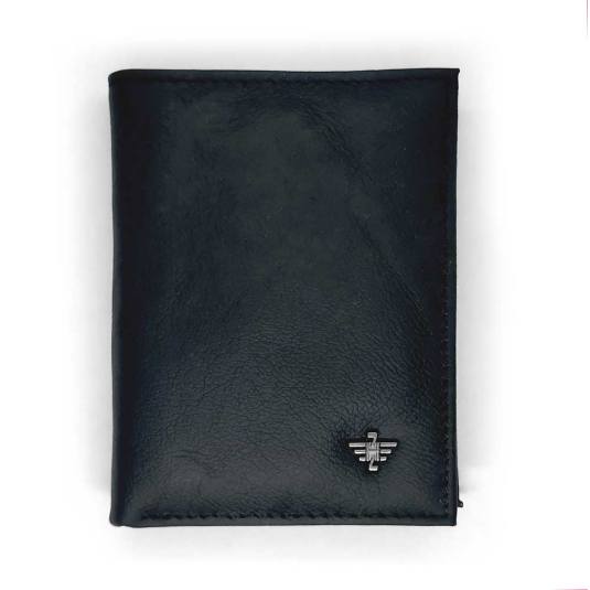  cartera hombre de piel mate negro 8x12cm