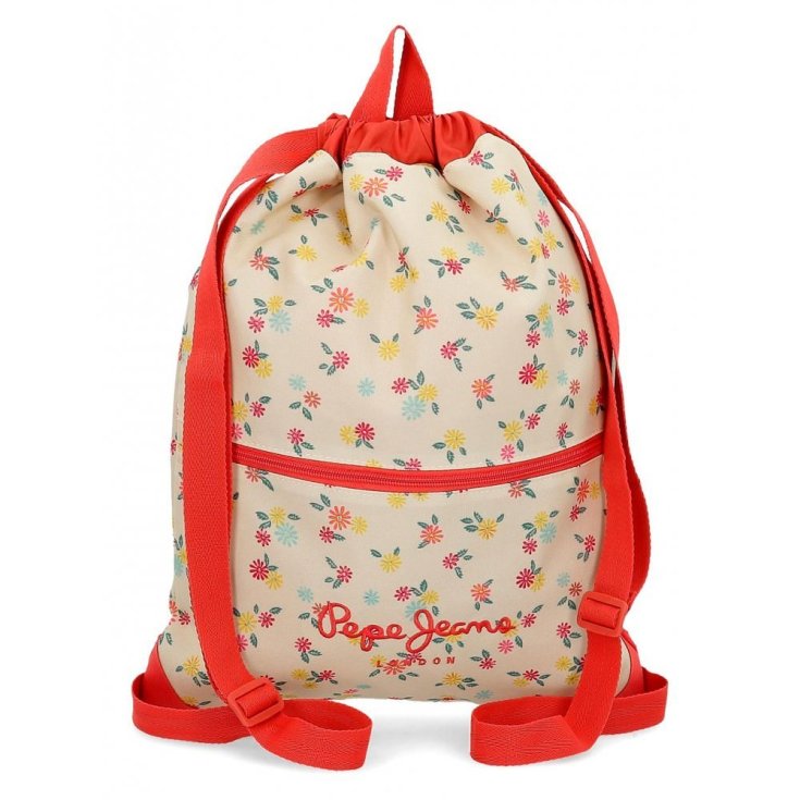 pepe jeans joseline mochila saco gym con bolsillo frontal 46x35cm pepe jeans joseline mochila saco gym con bolsillo frontal 46x35cm