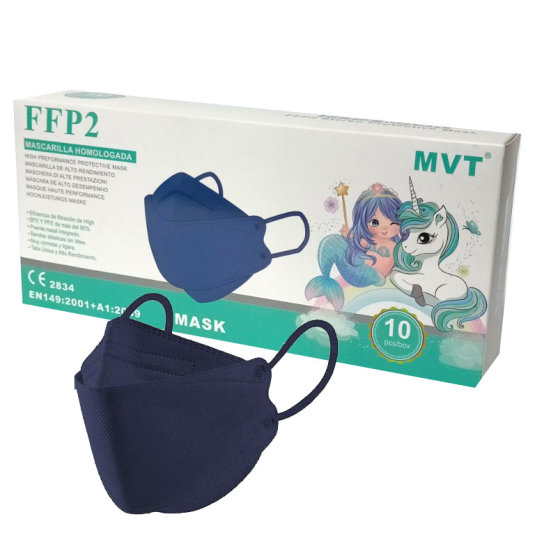 mascarilla ffp2 forma pez infantil azul marino caja 10 unidades mascarilla ffp2 forma pez infantil azul marino caja 10 unidades