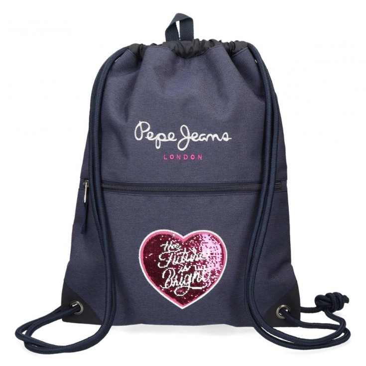 Integral Isaac Pef pepe jeans bright azul mochila saco 35x44cm - delaUz