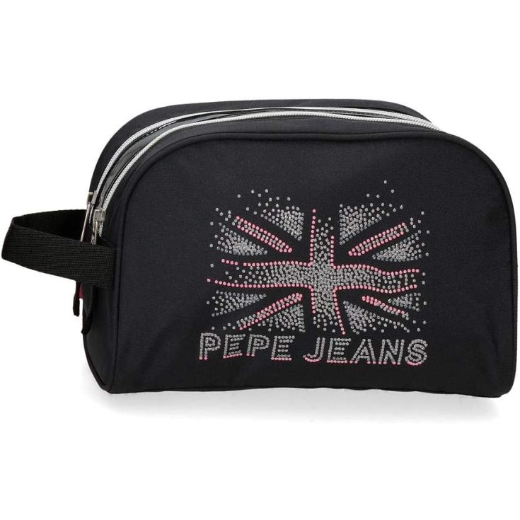 pepe jeans ada neceser doble compartimento adaptable negro 26x16x12cms pepe jeans ada neceser doble compartimento adaptable negro 26x16x12cms